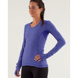 Lululemon Star Runner Long Sleeve in tonka stripe pigment blue in size 10